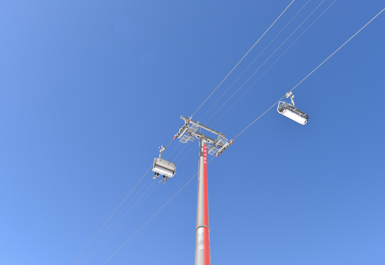 Werbung auf die Liftstützen des Skigebiets Verbier 4Vallées | © Alpdest