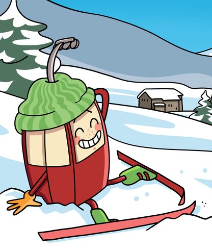 Meïno lernt Skifahren
