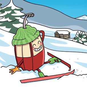 Meïno lernt Skifahren