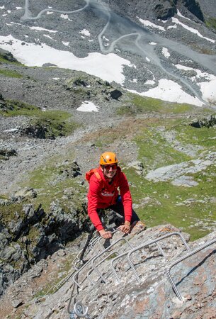 Kletterer in Verbier von oben