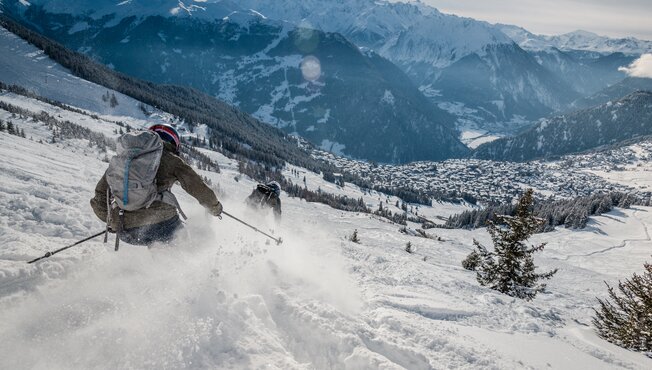 Gesicherte Freeride Col des Mines, Verbier