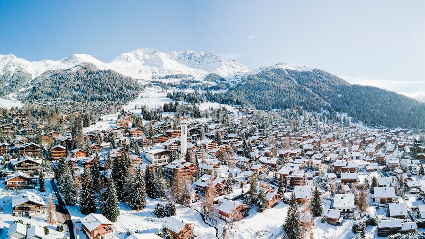 Verbier, drone