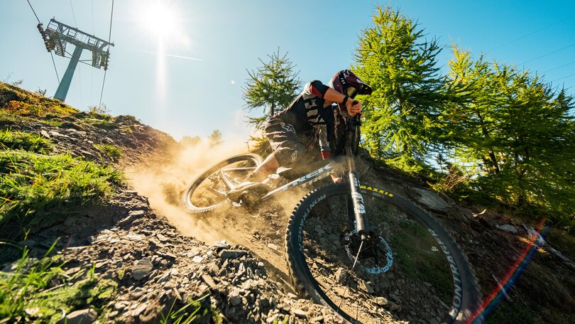 Downhill biker in Verbier